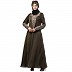 A-line abaya with Resham embroidery work- Olive Green